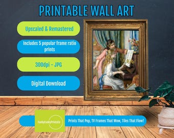 Renoir Print: Two Girls at the Piano, Impressionist Vintage Art (Digital Download