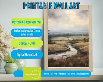 Moody Landscape Art Digital Download – Modern Abstract Wall Decor, Nature Print, Unique PRINTABLE Art for Home Decor