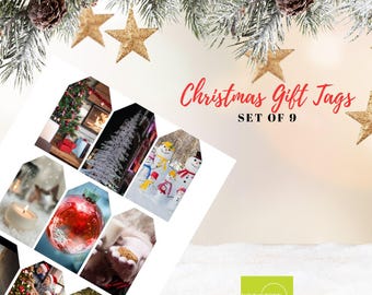 Cozy Christmas Gift Tags - Editable Printable Holiday Labels | DIY Stocking Stuffers for Gifts | Instant Download Set of 9 Festive Designs