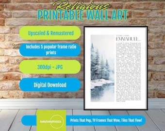 O Come Emmanuel Print: Farmhouse Christmas Carol, Christian Wall Art (Digital Download)