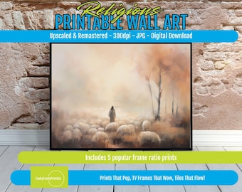 Jesus Good Shepherd Print: Christian Religious Decor (Digital Download)