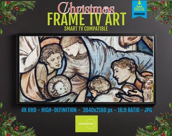 Religious Wall Art: Mother and Child Scene - Pastel Earth Tones