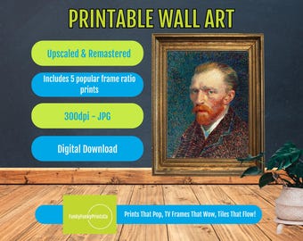 Vincent van Gogh Self Portrait PRINTABLE, Famous Post-Impressionist Wall Art, Artistic Home Decor, Timeless Classic Gift Idea