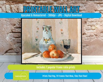 Still Life Wall Art - Pissarro Fruit Painting Print, Vintage Kitchen or Dining Room Impressionist Decor, PRINTABLE Art Download