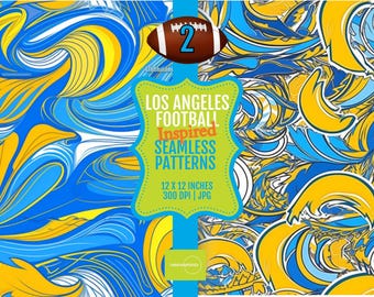 12x12 Seamless Tiles: Los Angeles Football Inspired Colors, Set of 2 PRINTABLE Patterns | Digital Papers | 300 DPI JPG | Seamless Pattern