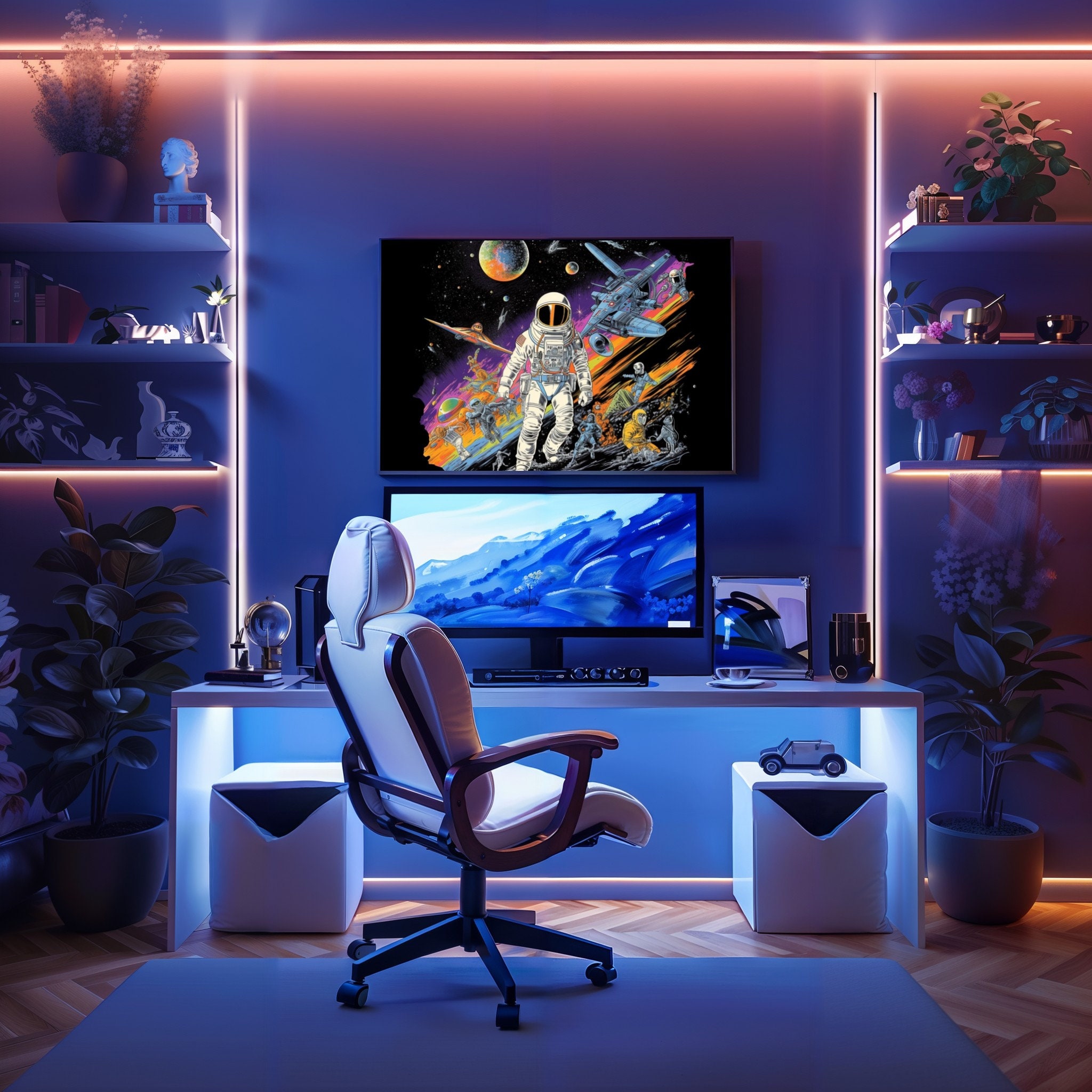 Galaxy Expedition PRINTABLE Astronaut Wall Art Planet Explore Glow ...