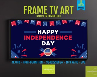 4th of July Frame TV Art 4K Digital Download, Patriotic Independence Day Americana Decor, Summer Holiday Red White Blue TV Art, 234