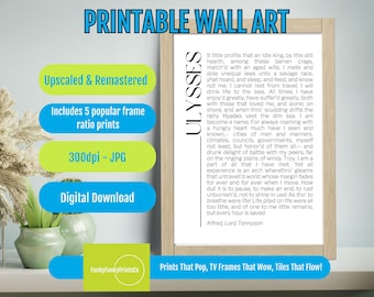 Ulysses Poem Print: Alfred Tennyson Quote, Literary Wall Art (Digital Download)