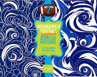 Printable Patterns Indianapolis Football Digital Tiles 12x12 | 300 DPI JPG | Seamless Sports Pattern | DIY Scrapbooking Papers