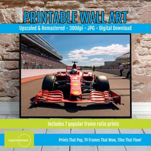 Formula 1 Wall Decor PRINTABLE Art – F1 Race Car Print, Motorsport Poster, Man Cave, Digital Download, Formula One Gift Idea, Trendy Design
