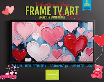 FRAME TV Art Heart Screensaver – 4K Romantic Pink & Red Heart Digital Artwork for Valentine’s Day Smart TV Decor and Holiday Display