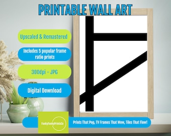 Printable Abstract Wall Art – Geometric Lines Scandinavian Minimalist Poster, Modern Neutral Nordic Decor Digital Download