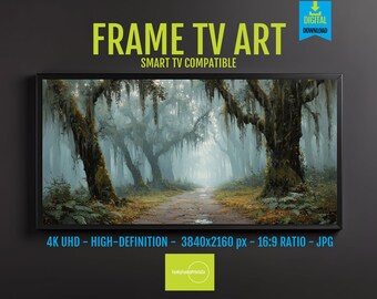 Misty Forest Landscape Art - Serene Path for Samsung Frame TV