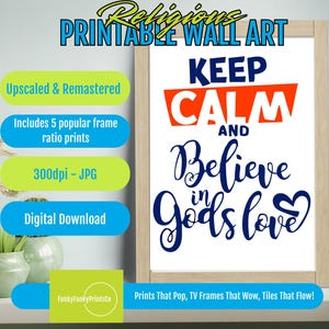 Christian Wall Art Instant Download - Inspirational Faith Quote, Printable Motivational Home Decor, God's Love, Religious Affirmation Art