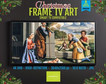 Modern Nativity Frame TV Art, Virgin Mary & Baby Jesus Digital Download, Faith Inspired 4K UHD Samsung Frame Display