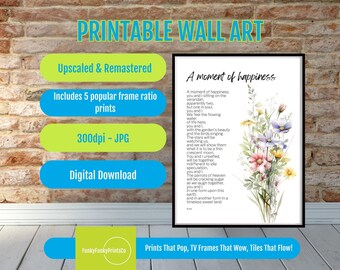 Peony Wall Art Print, Digital Flower Decor, Modern Botanical Peonies, Pastel Floral PRINTABLE for Elegant Home Decor