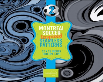 Montreal Soccer Pattern: Blue Black Abstract Sports Graphics (Digital Download 12x12in JPGs 300 DPI)