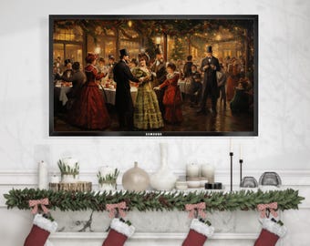 Samsung Frame TV Art – Santa Claus Christmas Display, Vintage Holiday Magic Scene, 4K HD Digital Download, Festive TV Wallpaper