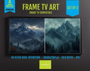 Misty Mountain Range Samsung Frame TV Art: Scenic Landscape (Digital Download)