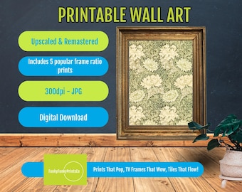 William Morris Chrysanthemum Print: Vintage Art Nouveau Floral (Digital Download)