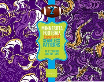 12x12 Seamless Tiles - Minnesota Football-Inspired Colors - Set of 2 - PRINTABLE Patterns | Digital Papers | 300 dpi JPG | Seamless Patterns