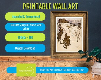 Art Nouveau Poster - Salon des Cent Vintage Wall Artwork, Feminine Elegance Print, PRINTABLE Home Decor & Elegant Gift for Art Lovers