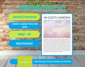 In Gods Garden Poem Print - Christian Wall Art - Spiritual Poetry, Religious Landscape, Inspirational Faith-Based Artwork, Heaven’s Gate