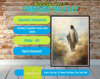 Jesus Wall Art PRINTABLE Nature-Inspired Spiritual Decor, Serene Christian Digital Download, Inspirational Religious Artwork