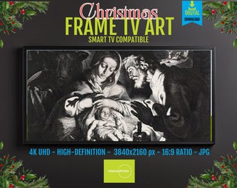 Digital Nativity Art: Warm Spiritual Scene - TV Screen Decor