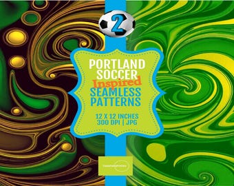 Soccer Theme Digital Paper Bundle – Vibrant 12x12 Patterns, High Resolution Sports Graphics & Portland Fan Collection, JPG Set