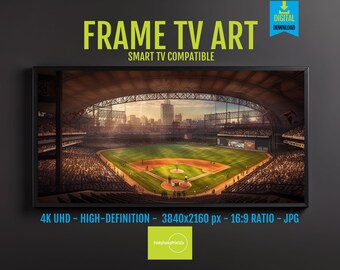 Baseball Frame TV Art 4K for Samsung | Vintage Stadium Decor, Retro Sports Gift, Target Field TV Print, Baseball Memorabilia