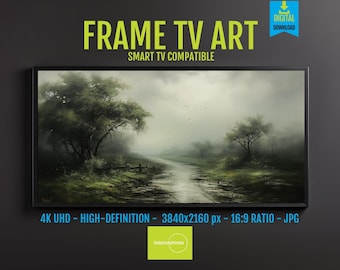 Winding Road Landscape Print - Calm Nature Scene for Digital Display