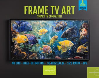 Tropical Fish Oil Painting: Samsung Frame TV Art (Digital Download)