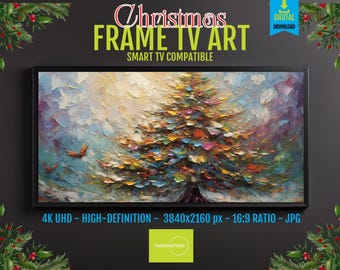 Christmas Tree Winter Landscape Art - Digital Download for Frame TV