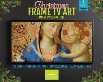 Faith-Inspired Digital Art, Mother Mary and Infant Jesus (For Samsung Frame TV)
