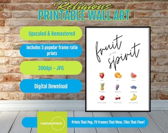 Fruit of the Spirit Printable Wall Art: Christian Scripture Decor (Digital Download)