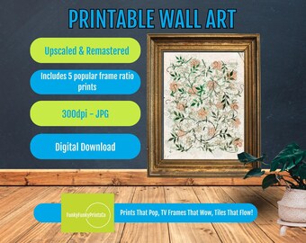 William Morris Floral Pattern PRINTABLE, Vintage Botanical Wall Art for Nature-Inspired Home Decor,  Arts & Crafts Movement