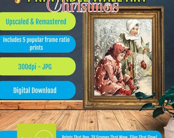 Merry Christmas Retro Wall Art Print, Hark What Mean Those Holy Voices Hymn Poster, Vintage Holiday Typography Sign, Mantel Decor Download