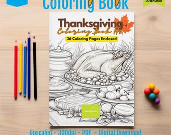 Fall Coloring Pack, Printable Autumn Leaves & Pumpkin Art, Cozy Coloring Book for Family Fun (36 Pages)