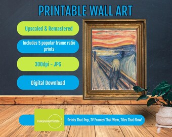The Scream Print Edvard Munch Art Download – Iconic Modern Wall Decor, Emotional PRINTABLE Art for Home, Anxiety Relief Gift