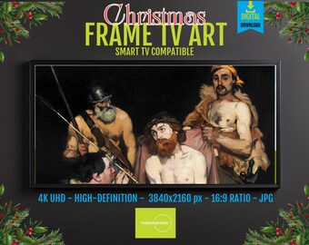 Four Figures Dramatic Frame TV Art, Abstract Faith Digital Download, Artistic 4K UHD Display for Samsung Frame TV