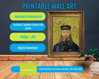 Vincent van Gogh Postman Portrait Print - Classic Art Print - Vibrant Wall Art - Emotional Artwork, PRINTABLE Home Decor, DIGITAL Download