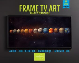 Solar System TV Art 4K – Space Planets Wallpaper for Samsung Frame, UHD Galaxy Screensaver Set, Astronomy Decor Digital