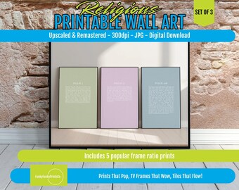 Christian Wall Decor Set for Nursery – Bible Verse Prints, Boho Faith-Inspired Art for Girl's Room, Scripture Wall Art, Baby Decor