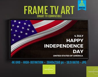 Patriotic Art for 4th of July Frame TV, Independence Day Digital Abstract, Red White Blue Decor, Celebrate Freedom Download, 232