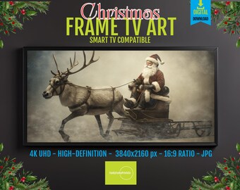 Vintage Christmas Frame TV Art - Charming Santa Claus Screensaver - Perfect for Holiday Home Decor -Ideal Gift for Christmas Enthusiasts