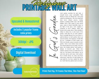 God's Garden Print Faith Wall Decor, Christian Art File with Bible Verse, PRINTABLE Scripture Art, Religious Home Decor Art