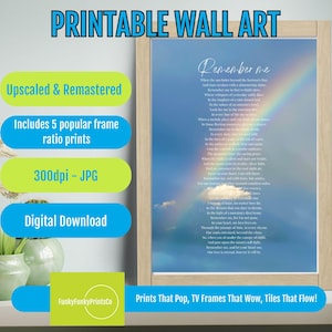 Memorial Poem Art Print: Sympathy Gift, Remembrance Keepsake (PDF Downloadable File)