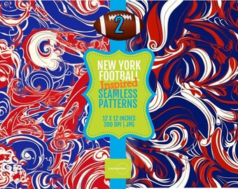 Digital Papers New York Football Inspired Colors, 12x12 Seamless PRINTABLE Patterns 300 DPI JPG for Crafts, Scrapbooking, Graphic Design