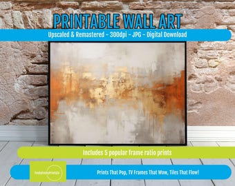Modern Abstract Wall Art PRINTABLE - Earth Tones Beige & Copper - PRINTABLE Decor, Nordic Style Wall Decor, Digital Download